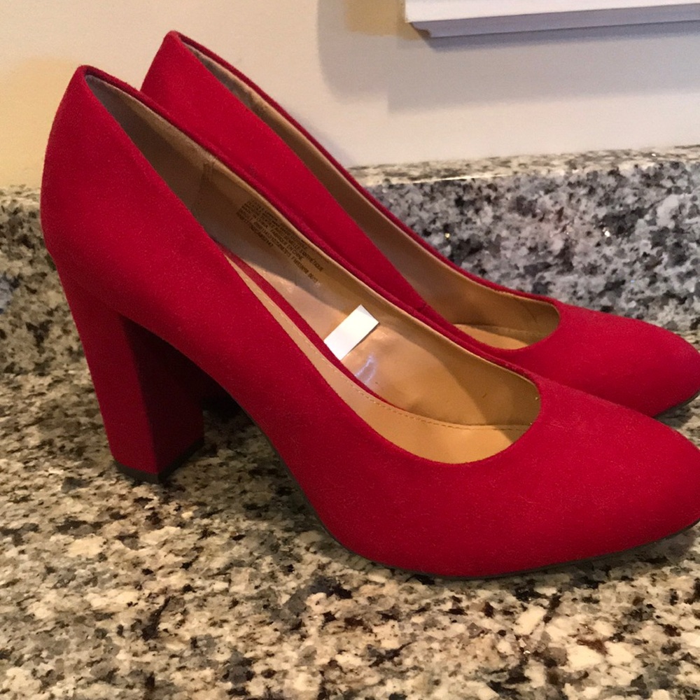 Red Suede Pumps Size 9